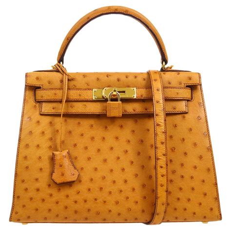 hermes kelly ostrich cognac|ostrich hermes bags value.